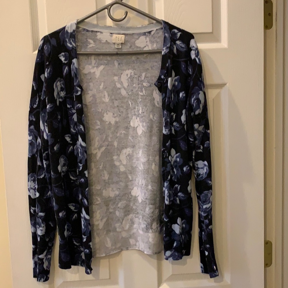 Blue floral cardigan